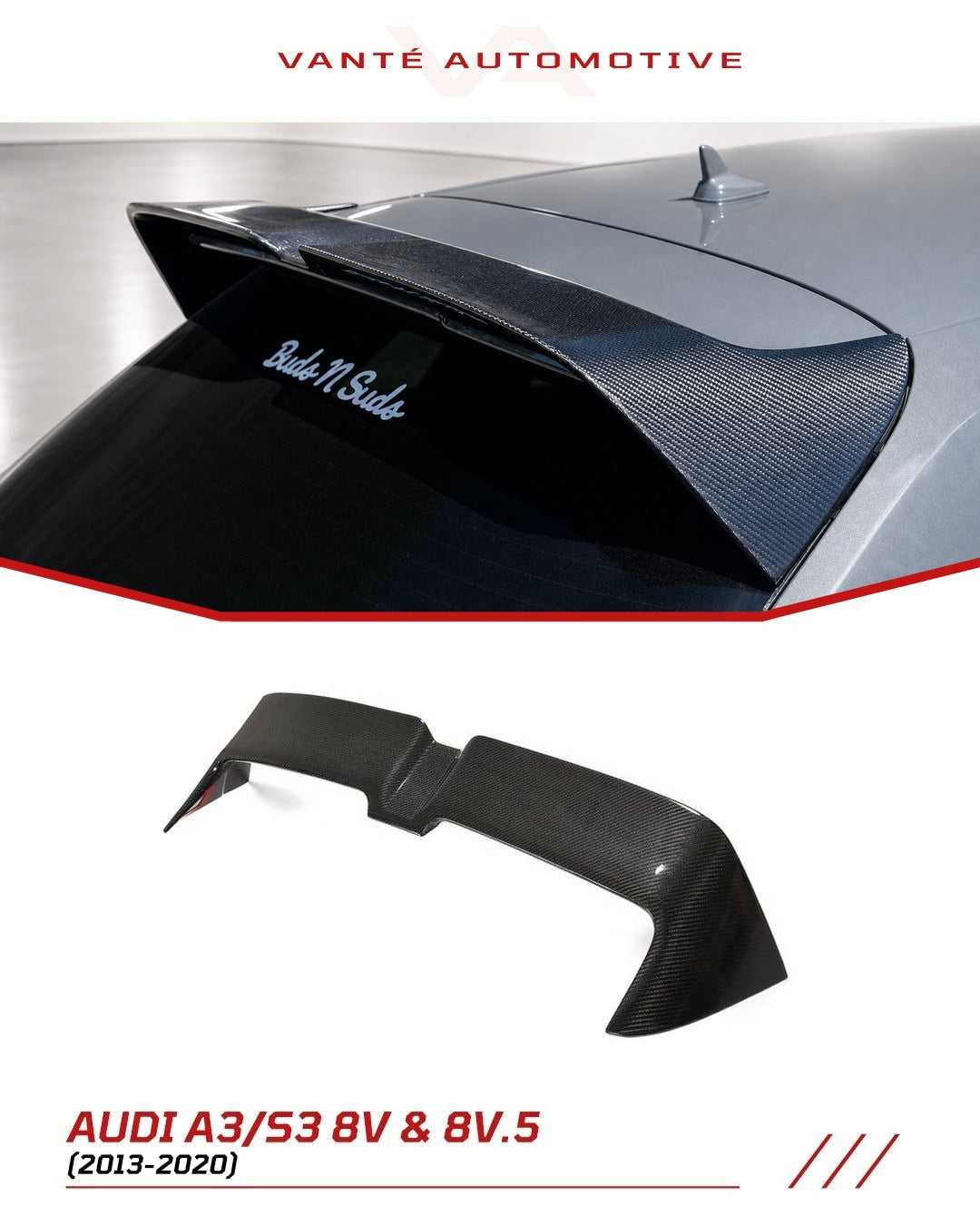 Audi A3/S3 8V & 8V.5 Sportback Aileron Arrière Carbone