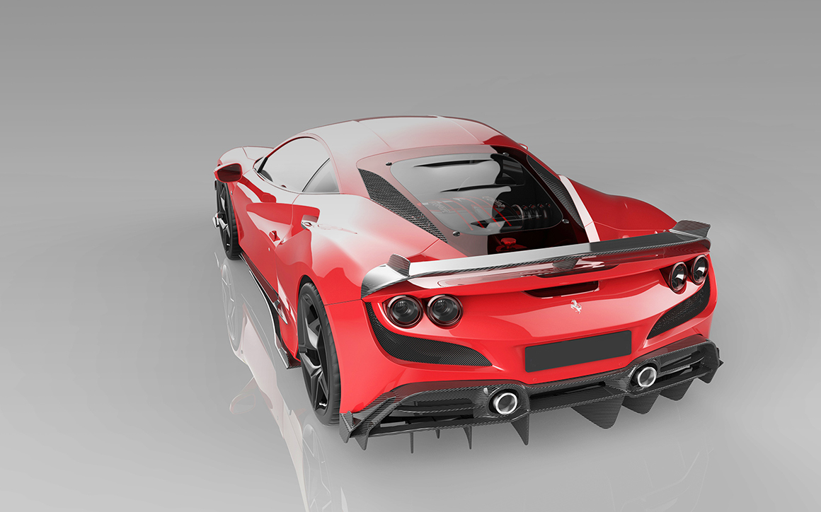 Ferrari F8 Tributo Carbon Fibre Aerodynamics Kit