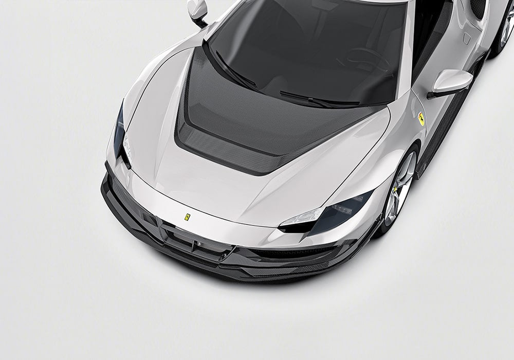 Ferrari 296 GTB GTS Carbon Fibre Full Aero Kit - front splitter diffuser side skirts track upgrade