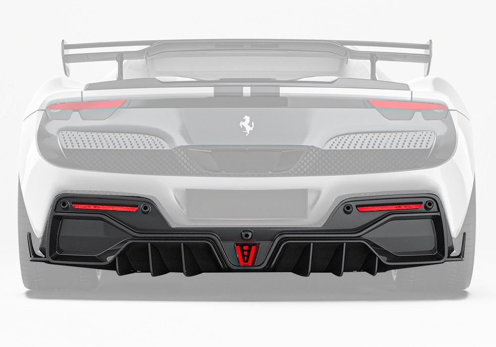 Ferrari 296 GTB GTS Carbon Fibre Rear Diffuser - aerodynamic track-inspired upgrade