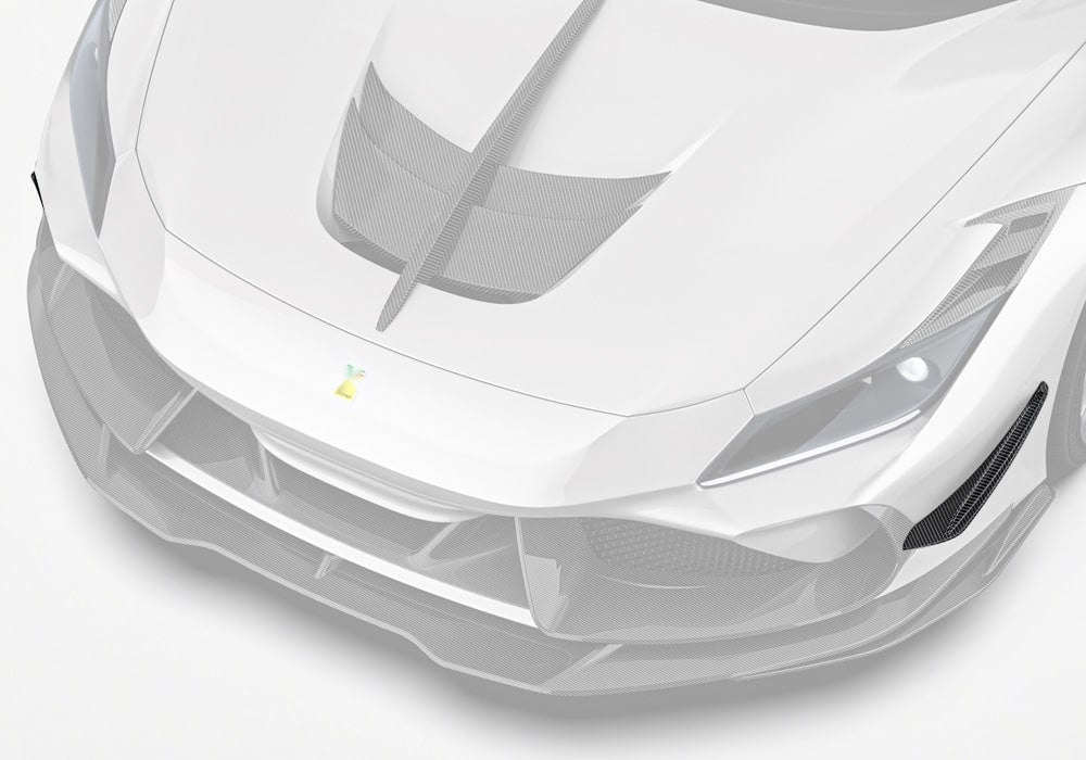 Ferrari F8 Tributo Carbon Fibre Front Canards - race-inspired aerodynamic upgrade