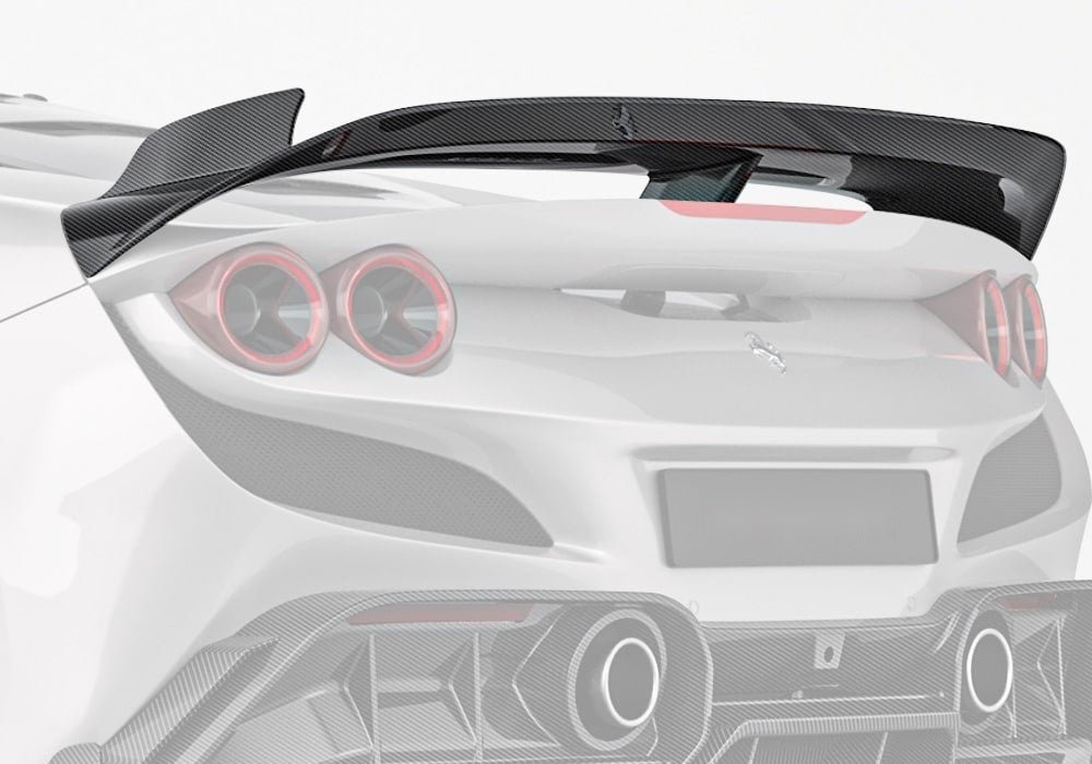 Ferrari F8 Tributo Carbon Fibre Rear Spoiler - lightweight track-inspired aero upgrade