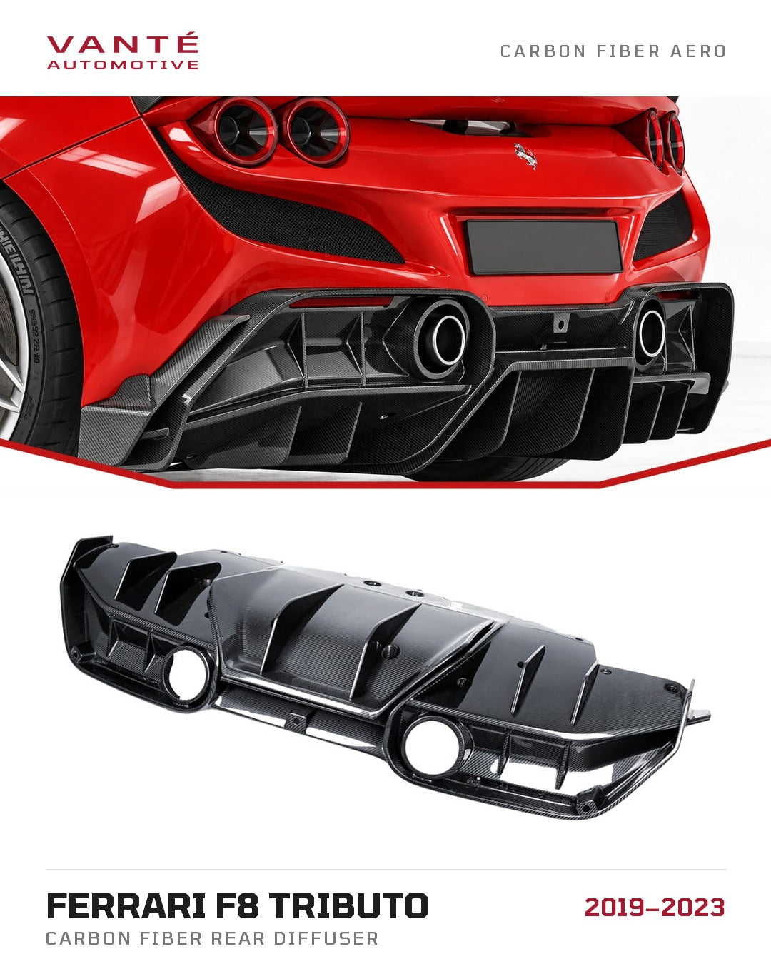 Ferrari F8 Tributo Carbon Fibre Rear Diffuser