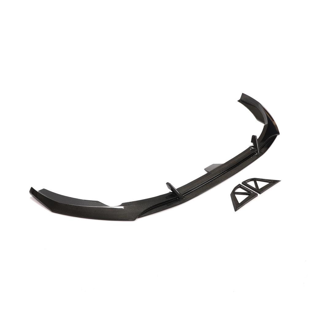 Audi A4 S-Line S4 B9 Carbon Fibre Front Bumper Lip - gloss twill weave splitter upgrade