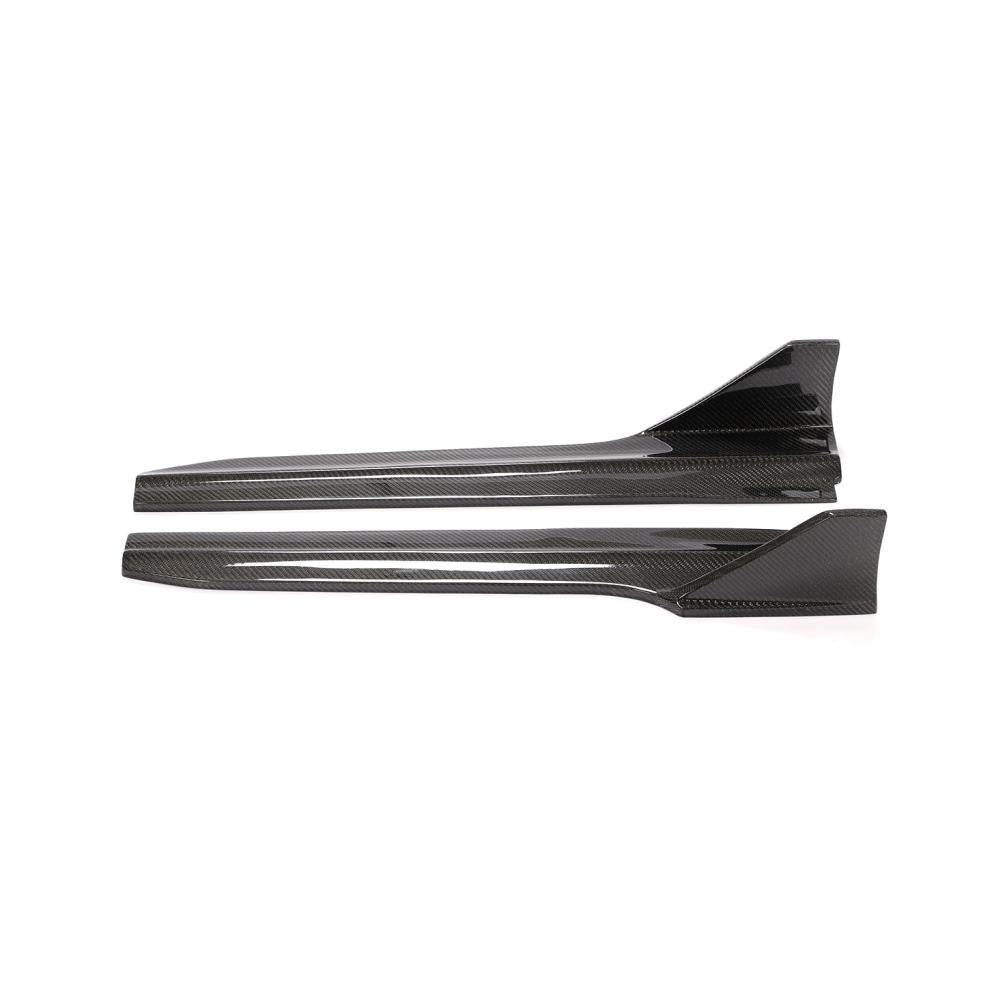 Audi A4 S-Line S4 B9 Carbon Fibre Side Skirts Extension - gloss 3x3 twill weave