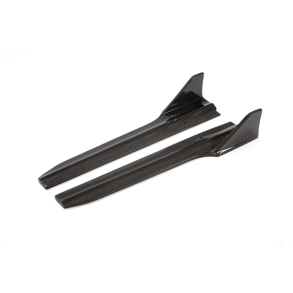 Audi A4 S-Line S4 B9 Carbon Fibre Side Skirts Extension - gloss 3x3 twill weave
