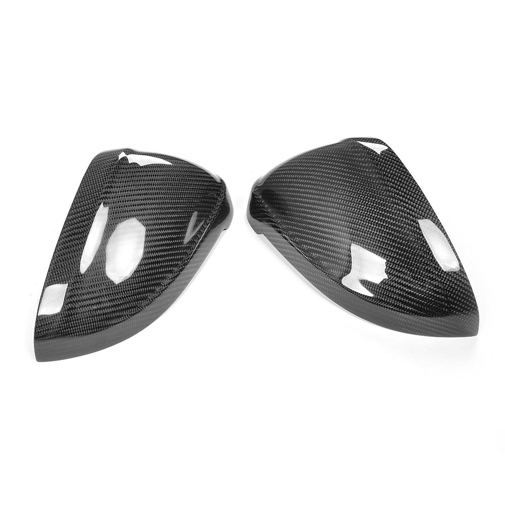 Audi A4 B9 Carbon Fibre Mirror Caps Covers - gloss 3x3 twill weave replacement style