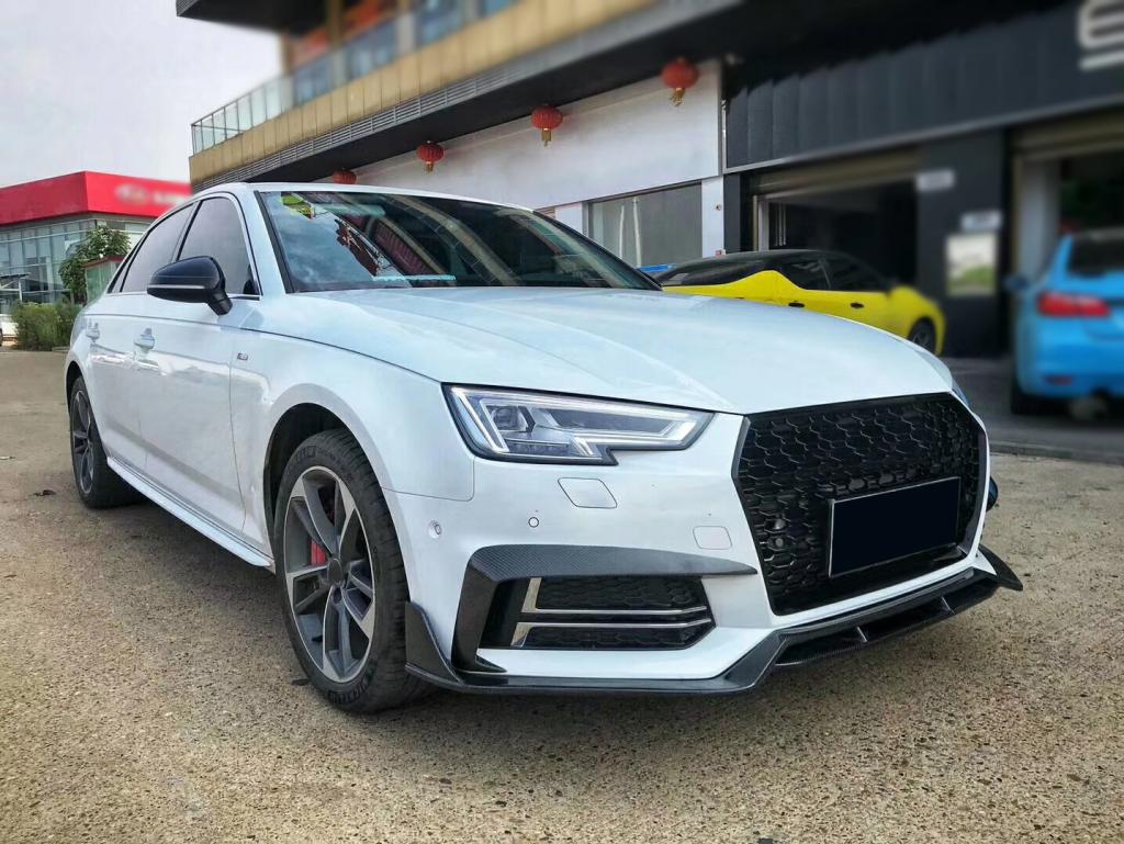 Audi A4 B9 S-Line Carbon Fibre Front Fog Lamp Cover Trims - OEM fitment upgrade