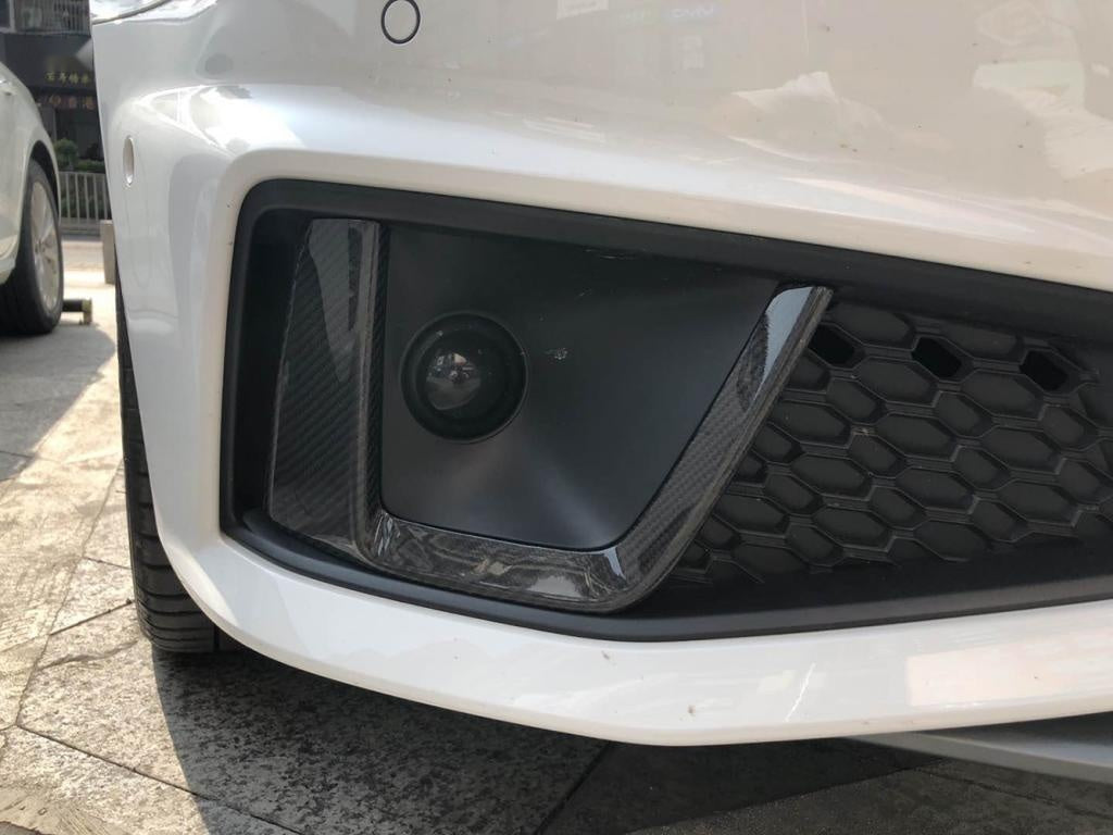 Audi S4 B9 Carbon Fibre Front Fog Lamp Vent Trims - S4 B-Style precision carbon upgrade