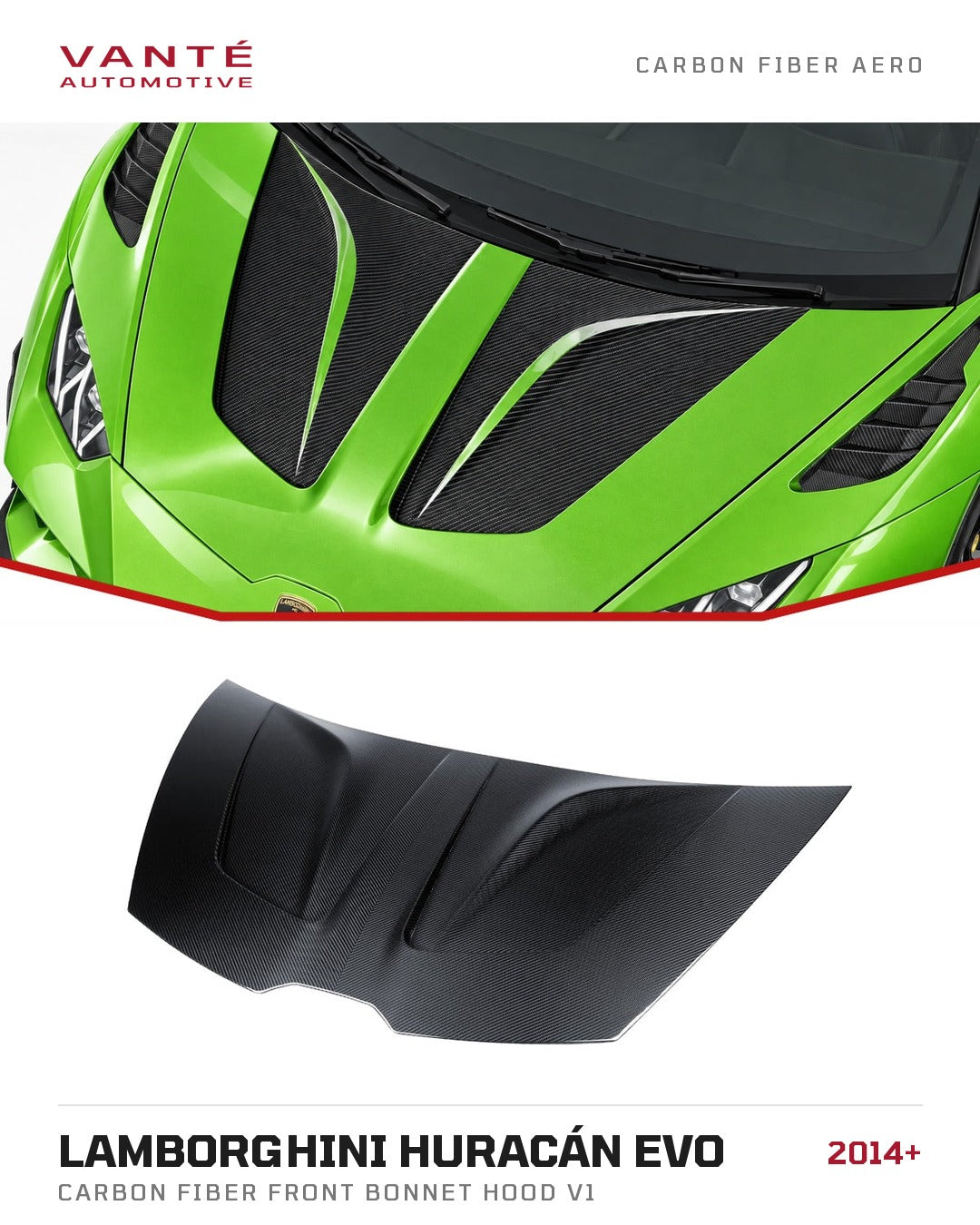 Lamborghini Huracan Evo Carbon Fibre Front Bonnet Hood V1