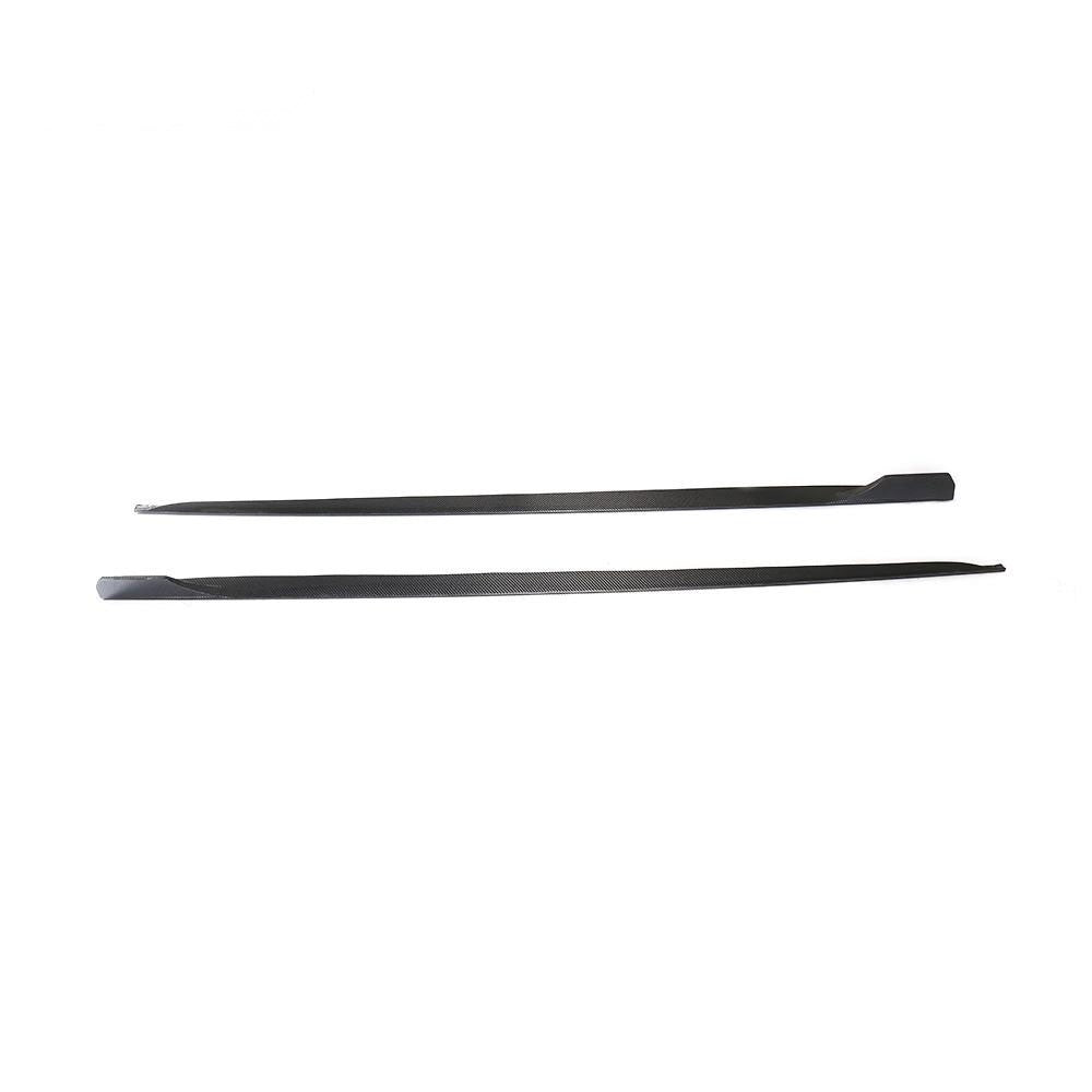 Audi S5 B9 Carbon Fibre Side Skirt Extensions - gloss twill weave CNC moulded
