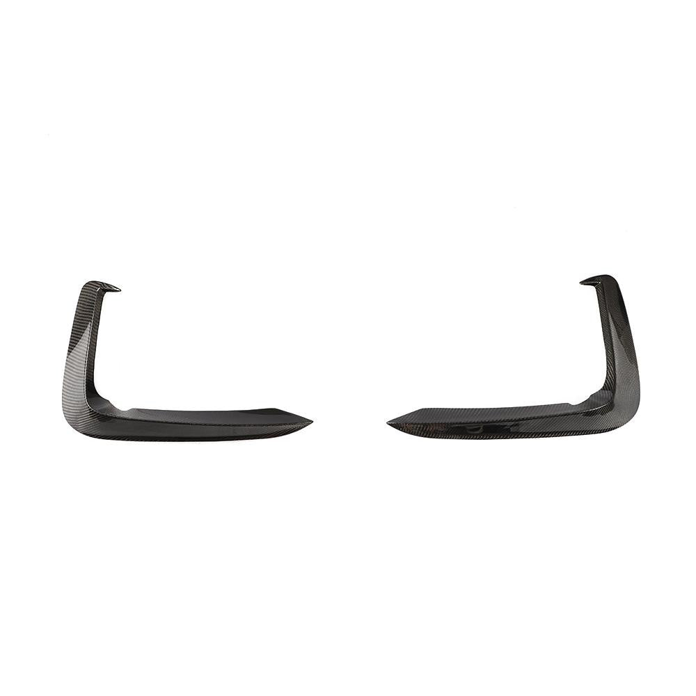 Audi S5 B9 Carbon Fibre Front Bumper Fins - gloss 3x3 twill weave aero upgrade
