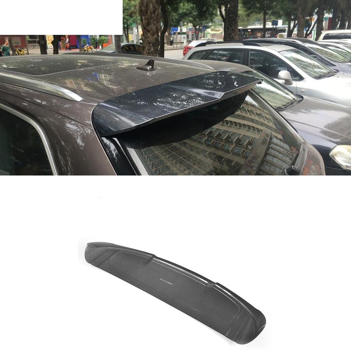 Audi Q7 SQ7 4M Carbon Fibre Boot Spoiler - gloss 3x3 twill weave OEM fitment