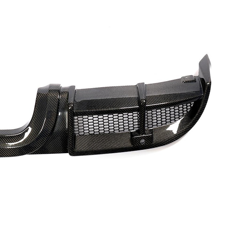 Porsche 718 Boxster Cayman Carbon Fibre Rear Diffuser - gloss twill weave track upgrade