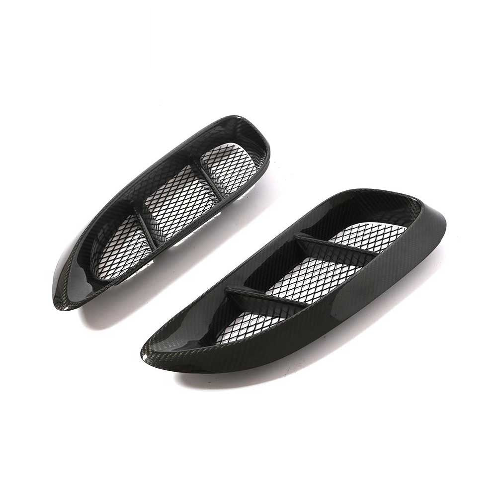 Porsche 718 Boxster Cayman 982 Carbon Fibre Side Vents - gloss twill weave track upgrade