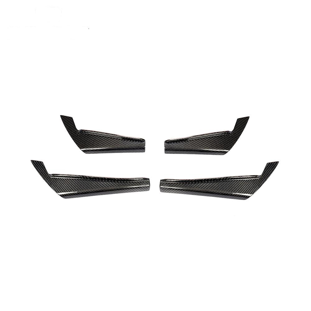 Audi RS4 B9 Carbon Fibre Front Bumper Canards - gloss twill weave pair