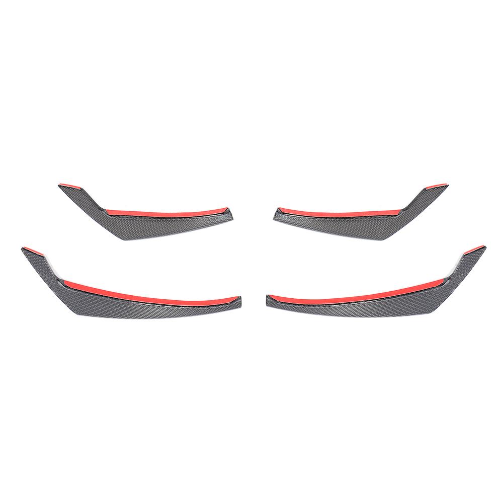Audi RS4 B9 Carbon Fibre Front Bumper Canards - gloss twill weave pair