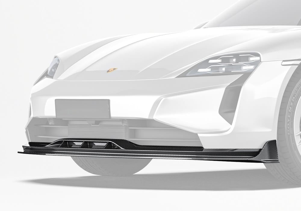 Porsche Taycan 2025 Carbon Fibre Front Lip - aerodynamic downforce upgrade