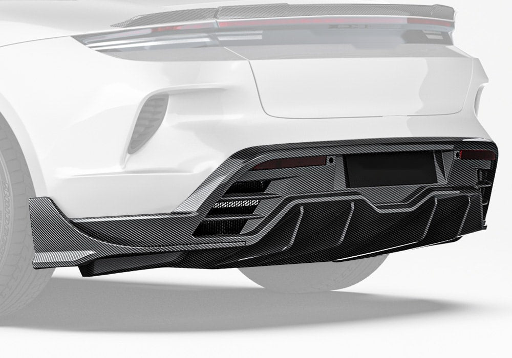 Porsche Taycan 2025 Carbon Fibre Rear Diffuser - aerodynamic race-inspired styling upgrade