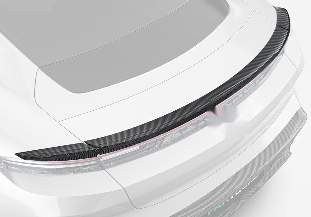 Porsche Taycan 2025 Carbon Fibre Rear Spoiler - aerodynamic race-inspired upgrade