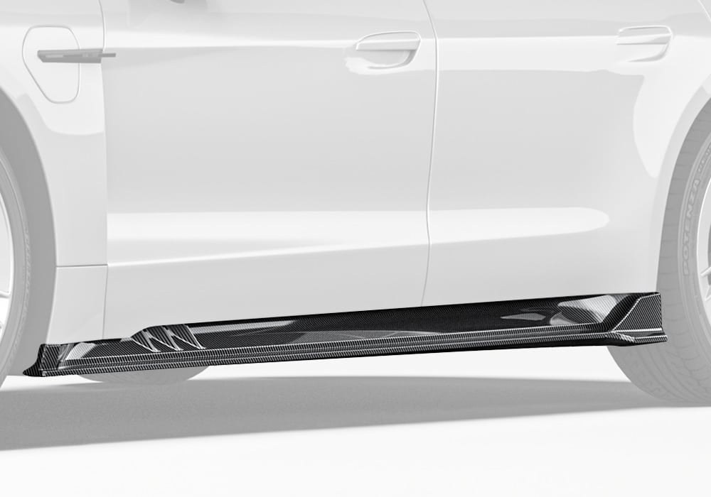 Porsche Taycan 2025 Carbon Fibre Side Skirts - aerodynamic lightweight body kit upgrade