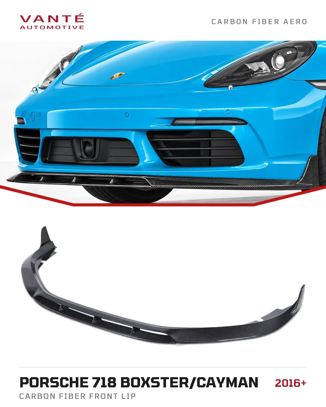 Porsche 718 Boxster/Cayman Carbon Fibre Front Lip