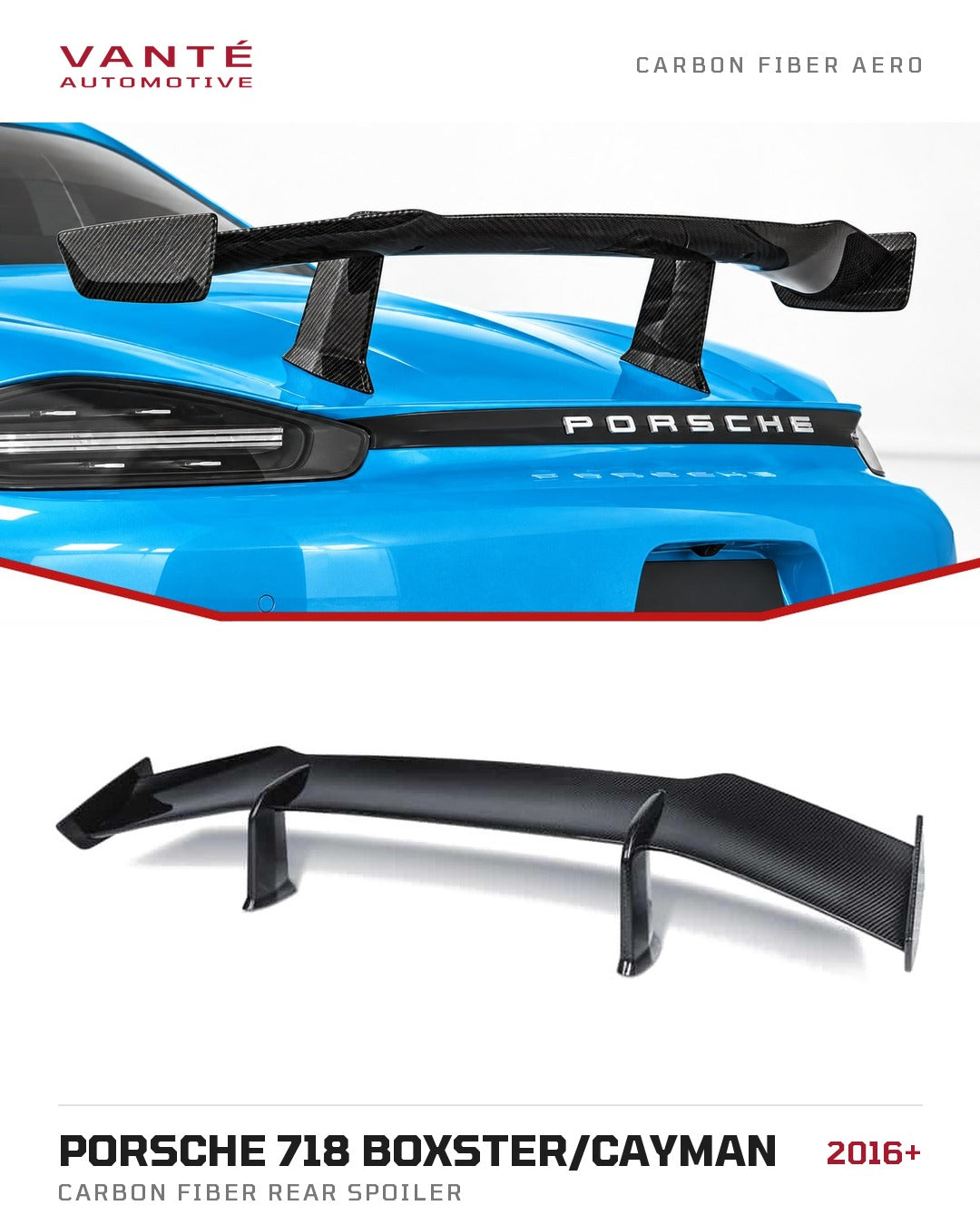 Porsche 718 Boxster/Cayman Carbon Fibre Rear Spoiler