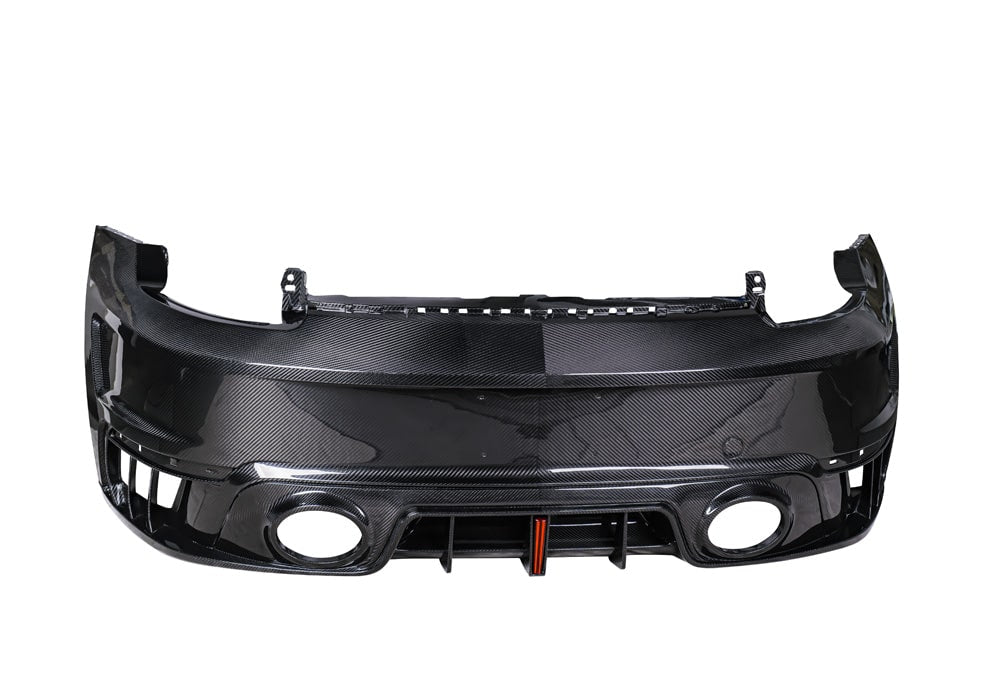 Porsche 911 992 Turbo S Carbon Fibre Rear Bumper with Rear Diffuser - aggressive race-inspired styling upgrade