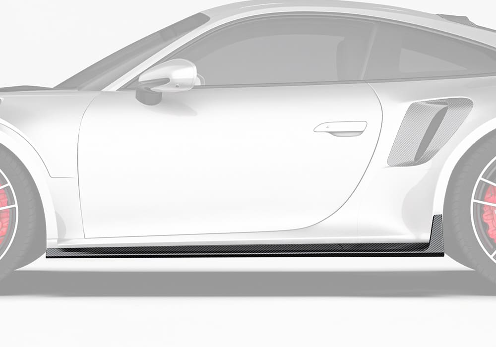 Porsche 911 992 Turbo S Carbon Fibre Side Skirts - aerodynamic race-inspired styling upgrade