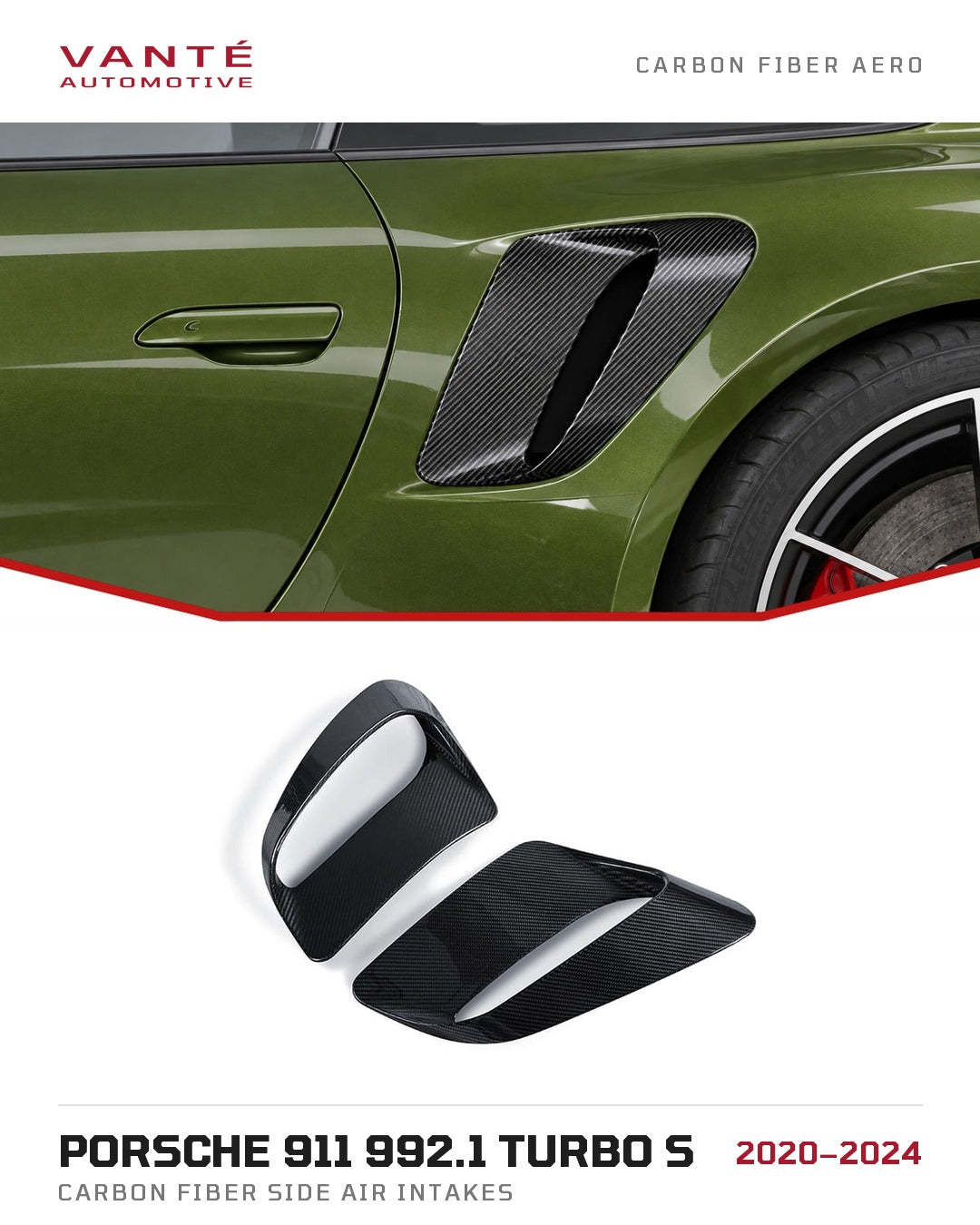 Porsche 911 992.1 Turbo S Carbon Fibre Side Air Intakes