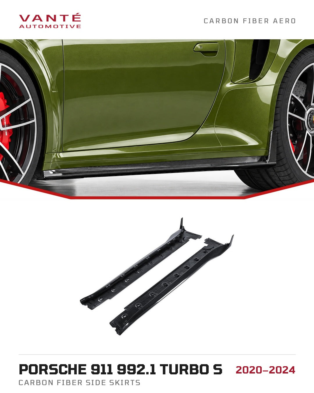 Porsche 911 992.1 Turbo S Carbon Fibre Side Skirts
