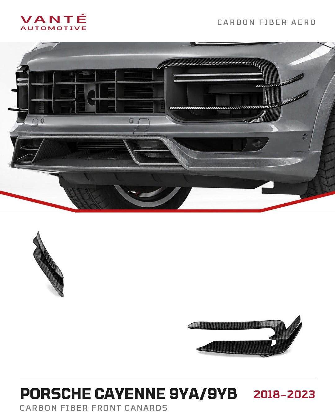 Porsche Cayenne 9YA/9YB Carbon Fibre Front Canards