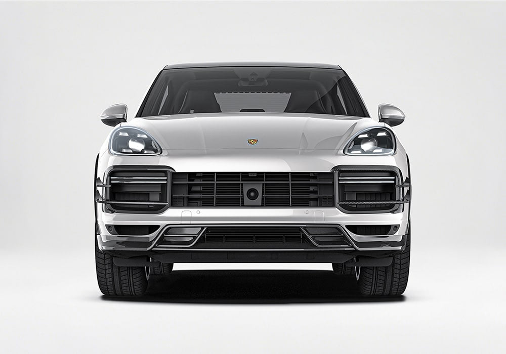 Porsche Cayenne 9YA 9YB Carbon Fibre Front Lip - aggressive aero styling upgrade