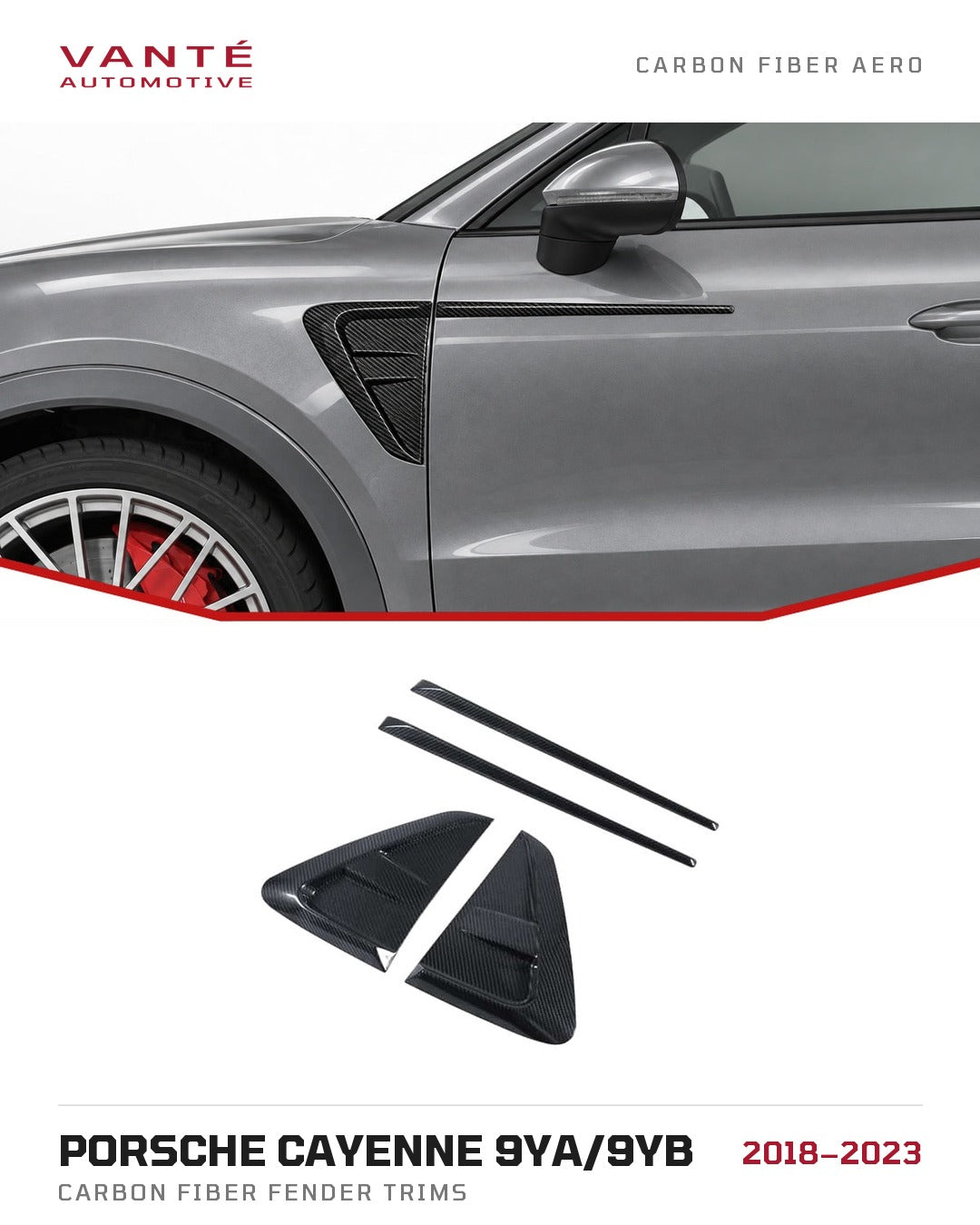 Porsche Cayenne 9YA/9YB Carbon Fibre Fender Trims