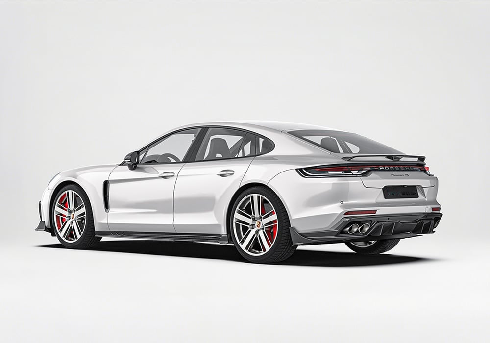 Porsche Panamera 971 Carbon Fibre Aero Kit - front splitter, rear diffuser, side skirts and spoiler