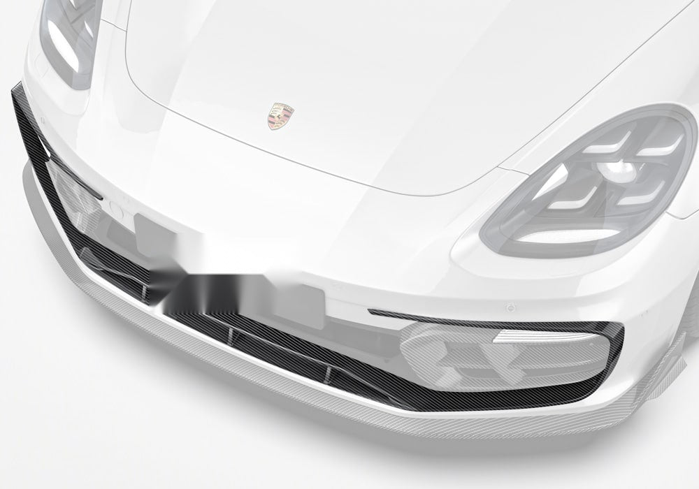 Porsche Panamera 971 Carbon Fibre Front Bumper Trim - gloss finish precision fitment upgrade