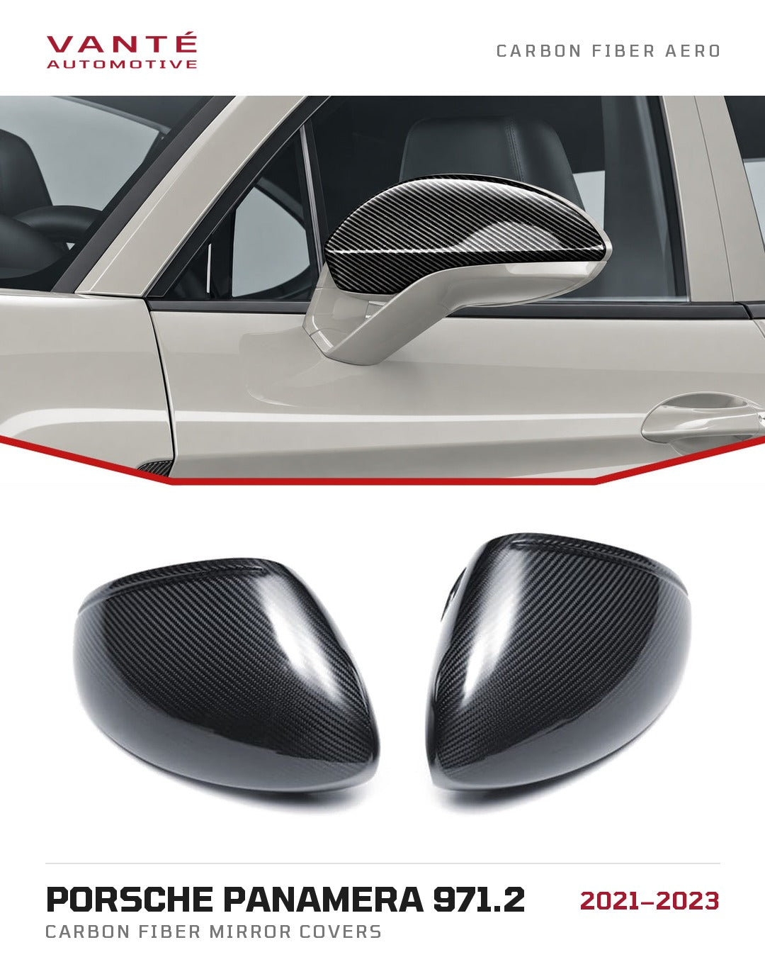 Porsche Panamera 971.2 Carbon Fibre Mirror Covers (LHD ONLY)