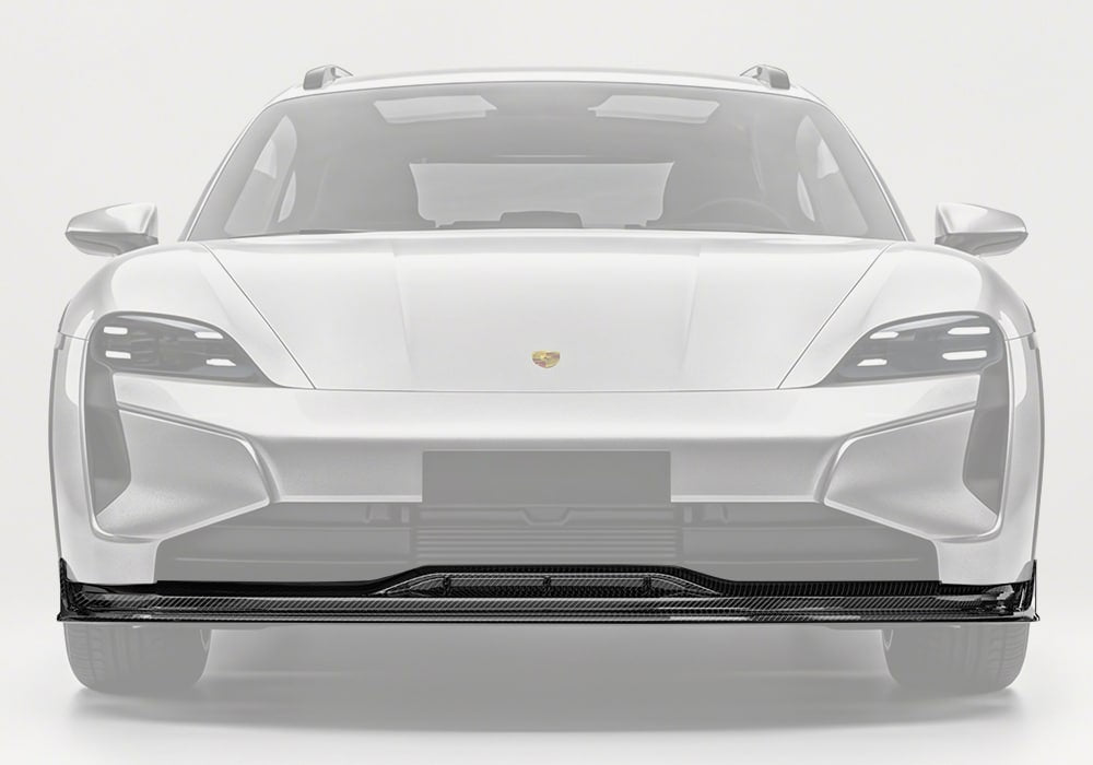 Porsche Taycan Carbon Fibre Front Lip - aerodynamic styling upgrade for Taycan 4 4S Cross Turismo Turbo