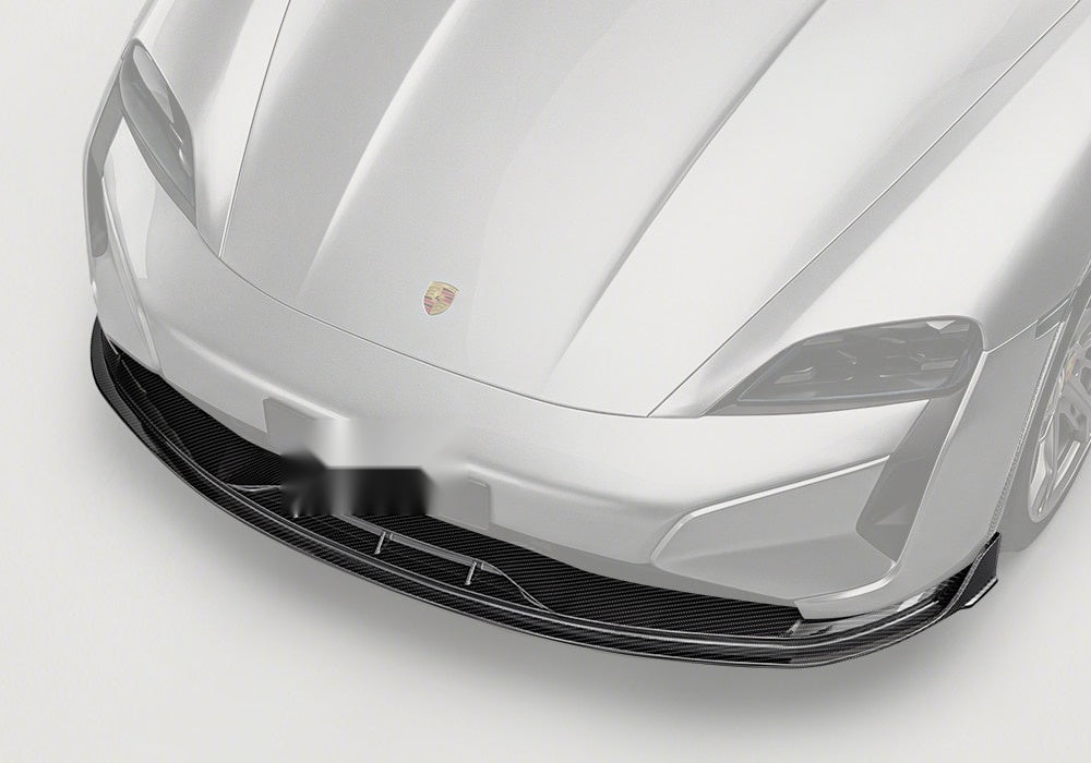 Porsche Taycan Carbon Fibre Front Lip - aerodynamic styling upgrade for Taycan 4 4S Cross Turismo Turbo