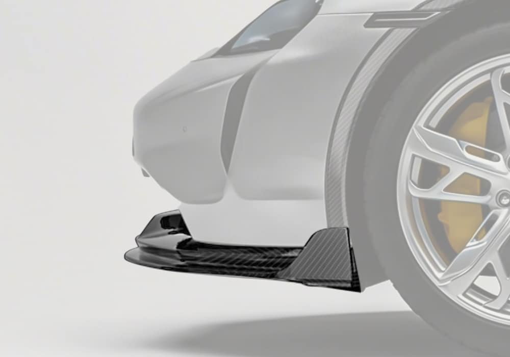 Porsche Taycan Carbon Fibre Front Lip - aerodynamic styling upgrade for Taycan 4 4S Cross Turismo Turbo