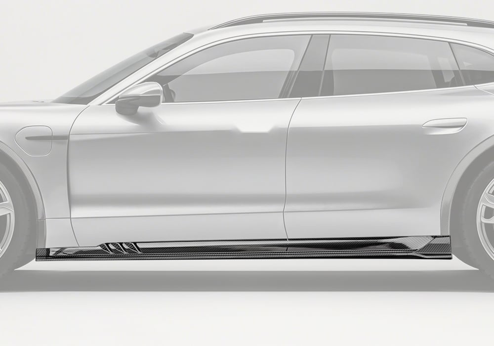 Porsche Taycan Carbon Fibre Side Skirts - aerodynamic styling upgrade for Taycan 4 4S Cross Turismo Turbo