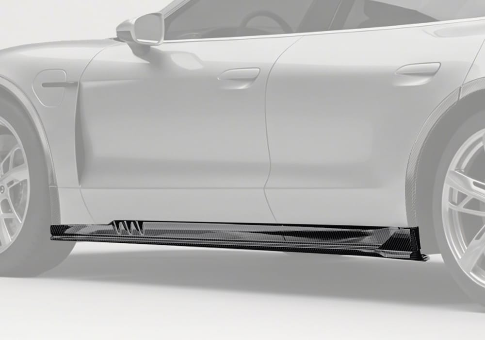 Porsche Taycan Carbon Fibre Side Skirts - aerodynamic styling upgrade for Taycan 4 4S Cross Turismo Turbo