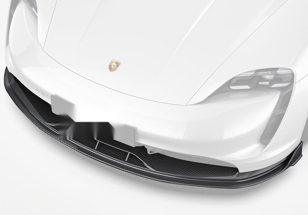 Porsche Taycan Carbon Fibre Front Lip - aerodynamic race-inspired styling upgrade