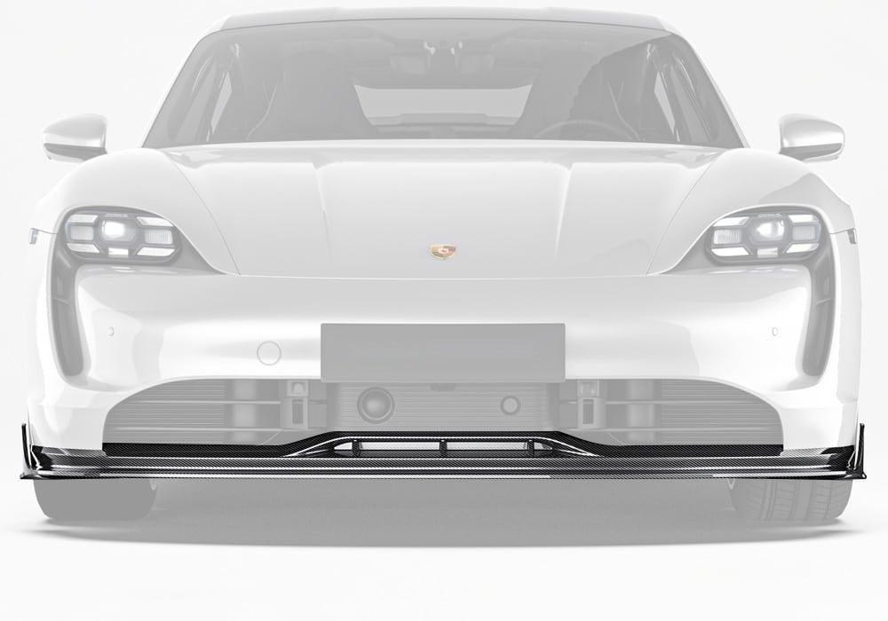 Porsche Taycan Carbon Fibre Front Lip - aerodynamic race-inspired styling upgrade