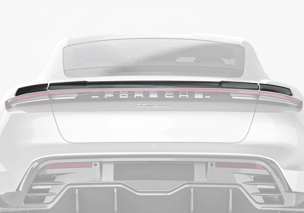 Porsche Taycan Carbon Fibre Rear Spoiler - race-inspired aero upgrade with gloss finish