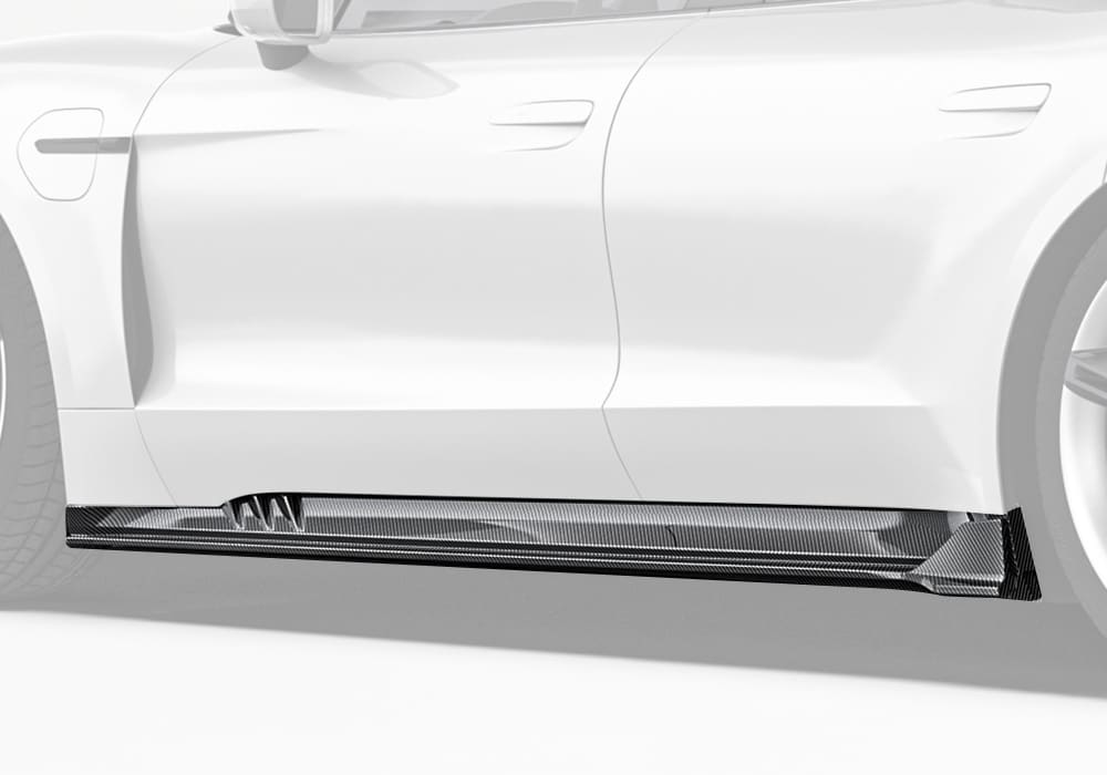 Porsche Taycan Carbon Fibre Side Skirts - aerodynamic sill extensions for enhanced styling