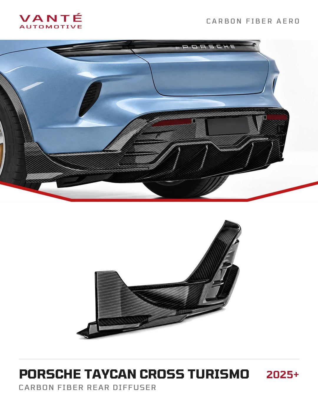 Porsche Taycan Cross Turismo Carbon Fibre Rear Diffuser