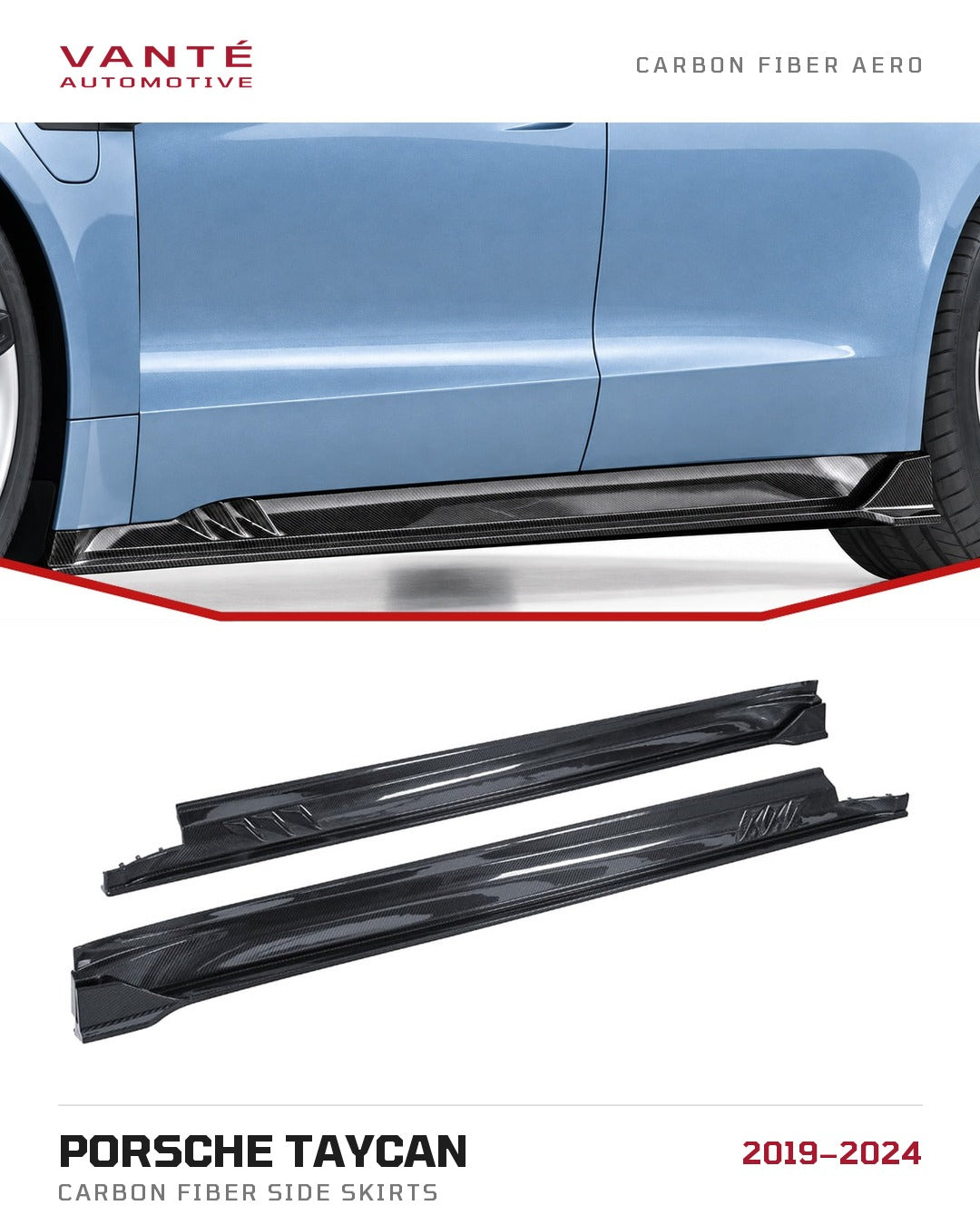 Porsche Taycan Carbon Fibre Side Skirts