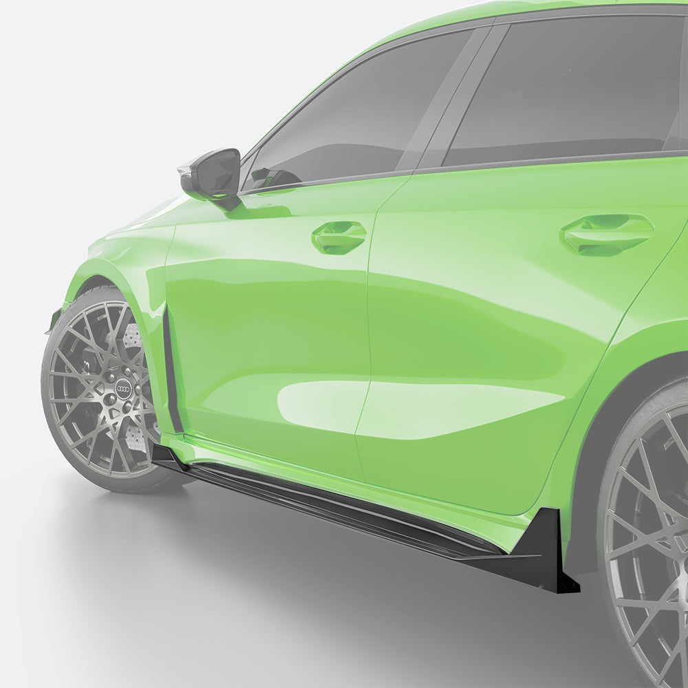 Audi RS3 8Y Carbon Fibre Side Skirts - prepreg dry carbon with gloss finish