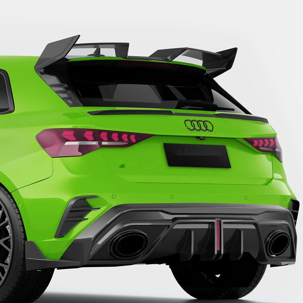Audi RS3 Sportback 8Y Carbon Fibre Rear Spoiler - dry prepreg gloss finish OEM fitment